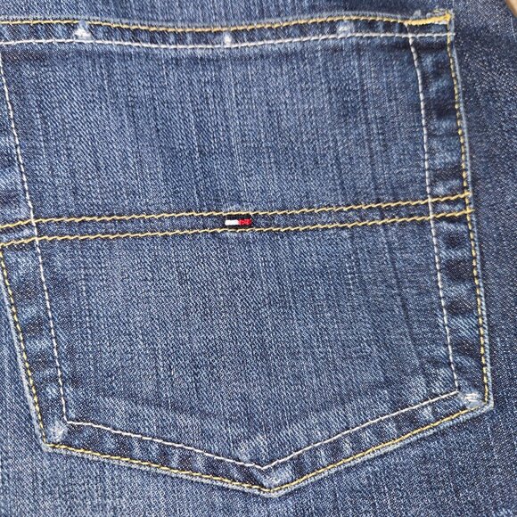 Y2K Tommy Hilfiger dark-wash straight-leg jeans European style 33/34 - Picture 3 of 13